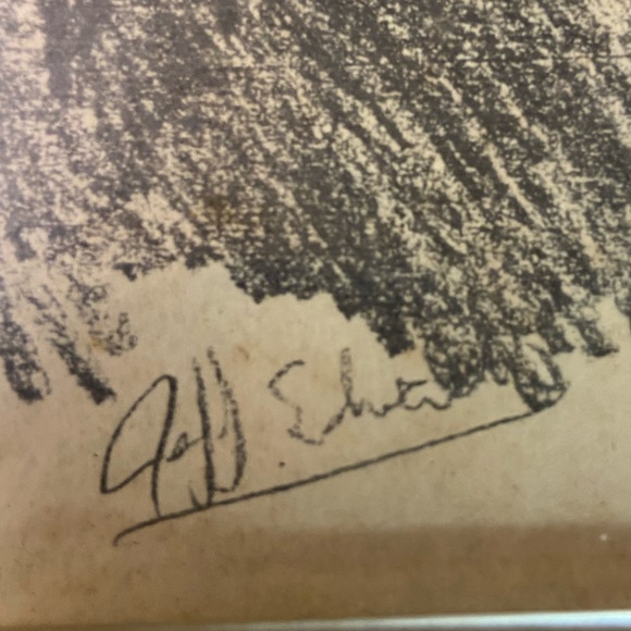 Vintage hand drawn graphite pencil drawing framed art Kenny rogers country music - Picture 3 of 5